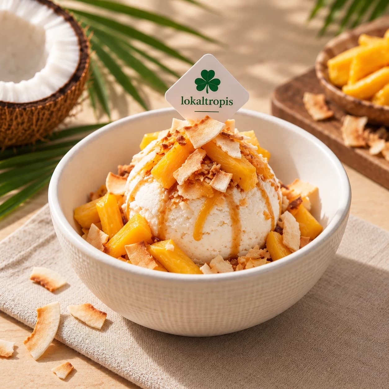 Coconut Cloud Nangka — Milky coconut ice cream with jackfruit and toasted coconut.